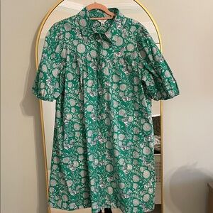 Crown & Ivy Teal and White Zebra Patterned Dress